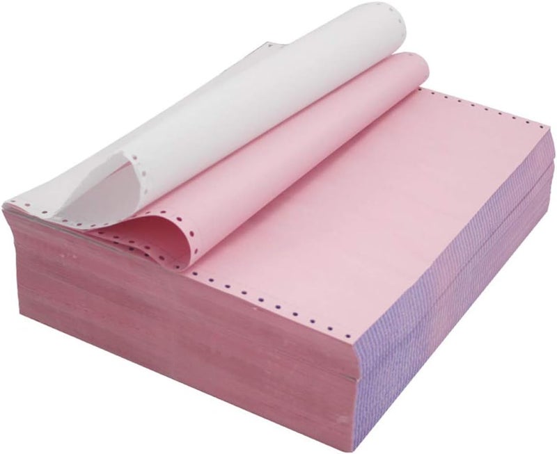 FirstZi 9-1/2 x 11 Inches NCR Continuous Feed Computer Paper 2-Ply, 1000 Count Carbonless Copy Paper for Dot Matrix Printers, 2-Part 500 Sets, Margin Perforated, White/Pink - Image 2