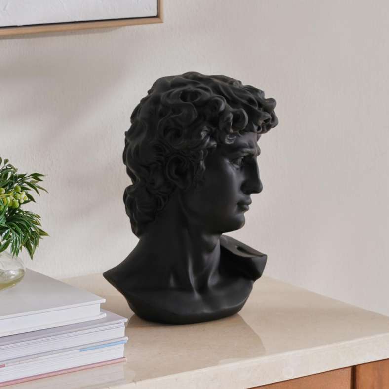 Pan Home Black Polyresin Decor Sculpture for Home