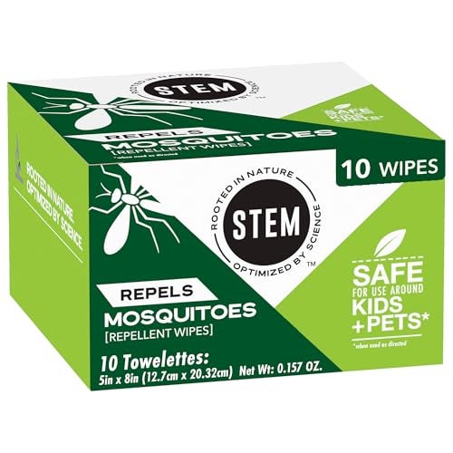 Stem Repels Mosquitoes: Mosquito Repellent Wipes With Botanical Extracts; 10 Wipes (Pack Of 1) - Image 1