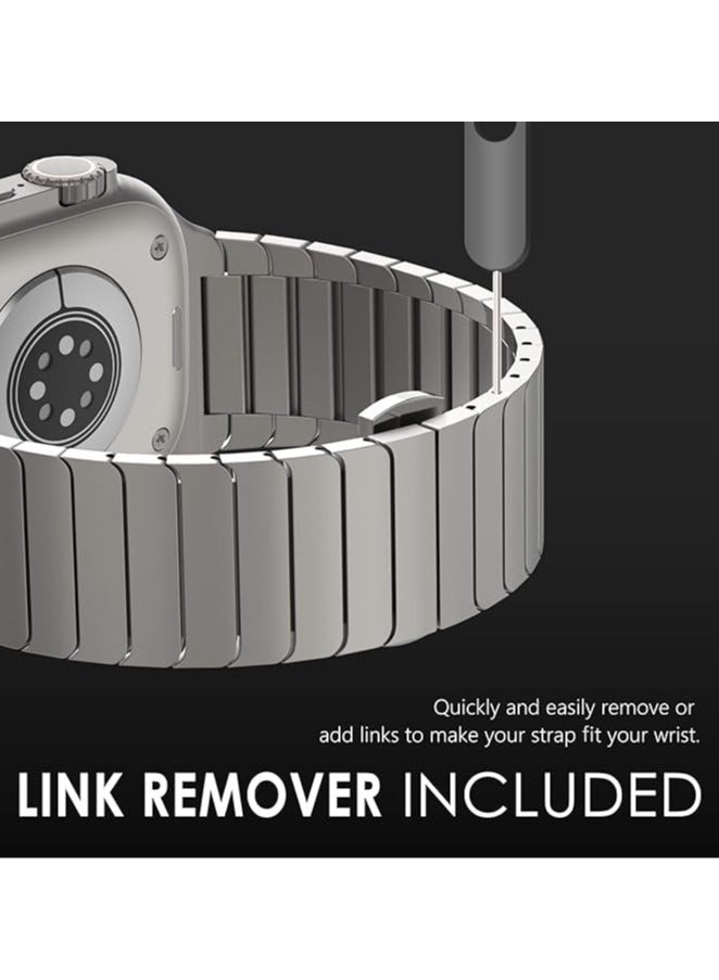 Stainless Steel Metal Band Compatible with Apple Watch Ultra Series SE 8 7 6 5 4 3 2 1 Fits 38mm 40mm 41mm 42mm 44mm 45mm and 49mm for Men and Women - Image 4