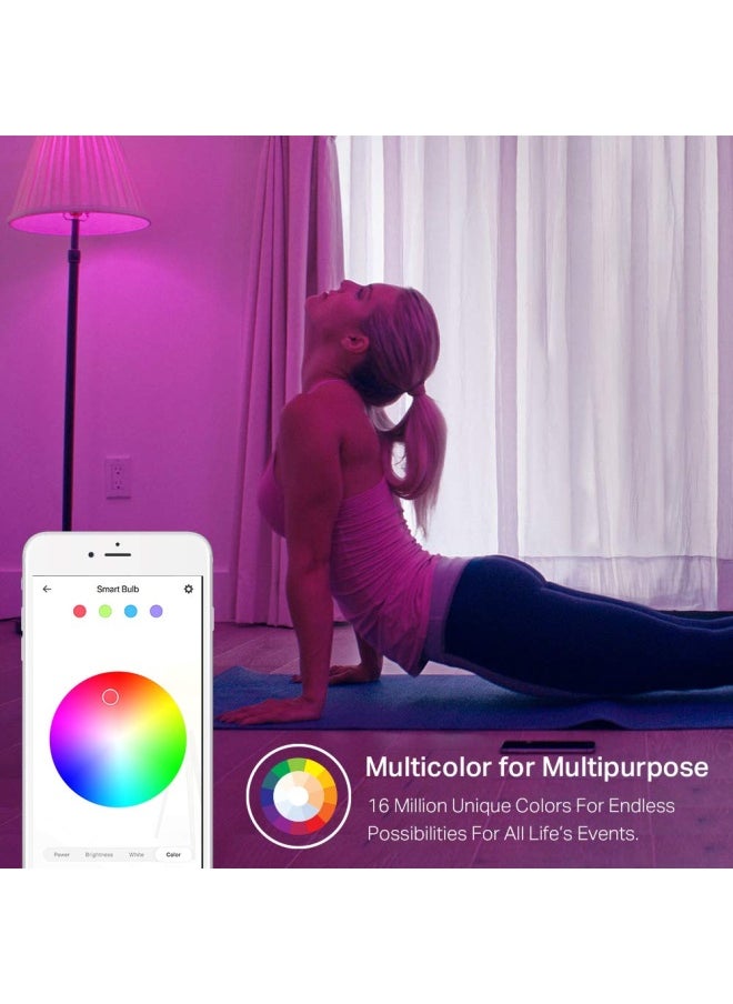 Kasa Smart - Light Bulbs Full Color Changing Dimmable Smart Wifi Bulbs Compatible With Alexa And Google Home A19 9W 800 Lumens 2.4Ghz Only No Hub Required 4 Pack Multicolor Kl125P4 - Image 1
