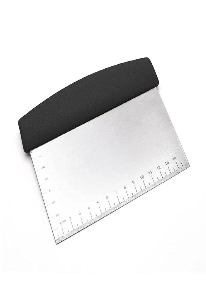 Baking Set Stainless Steel Dough Cutter Scraper with Handle, Multipurpose Large Metal Pastry Baking Chopper for Kitchen Pizza Bread Pastry Cutter Scraping Tool with Measuring Scale - Image 1