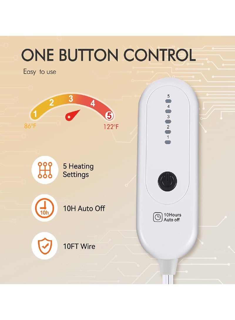 بطانية كهربائية قطيفة مريحة للغاية للتدفئة السريعة 157.48 سم × 213.36 سم، رمادي داكن - Image 2