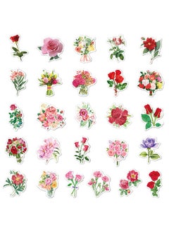 Generic 50-Piece Colorful Flowers Cartoon Stickers Vinyl Aesthetic Sticker Laptop Stickers for Skateboard Guitar Travel Case Graffiti Sticker Door Luggage Car Bike Bicycle for Kids Teens Girls Adults  - Image 3