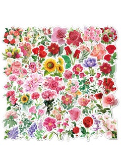 Generic 50-Piece Colorful Flowers Cartoon Stickers Vinyl Aesthetic Sticker Laptop Stickers for Skateboard Guitar Travel Case Graffiti Sticker Door Luggage Car Bike Bicycle for Kids Teens Girls Adults  - Image 2