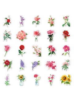 Generic 50-Piece Colorful Flowers Cartoon Stickers Vinyl Aesthetic Sticker Laptop Stickers for Skateboard Guitar Travel Case Graffiti Sticker Door Luggage Car Bike Bicycle for Kids Teens Girls Adults  - Image 4