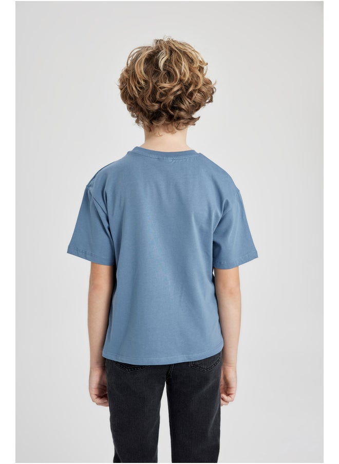 DeFacto - Boy Oversize Fit Crew Neck Knitted Short Sleeve T-Shirt - Image 1
