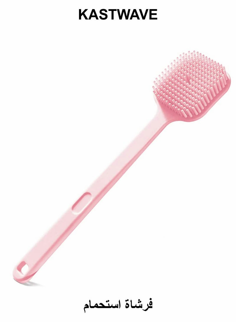 KASTWAVE Shower Brush Silicone Back Brush Long Handle for Shower - Image 1