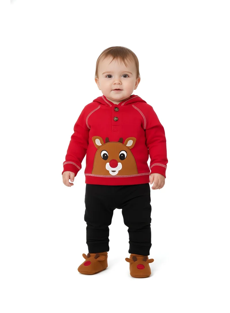 Bambimici Bambimici Animal Hoodie with Pyjama - Red