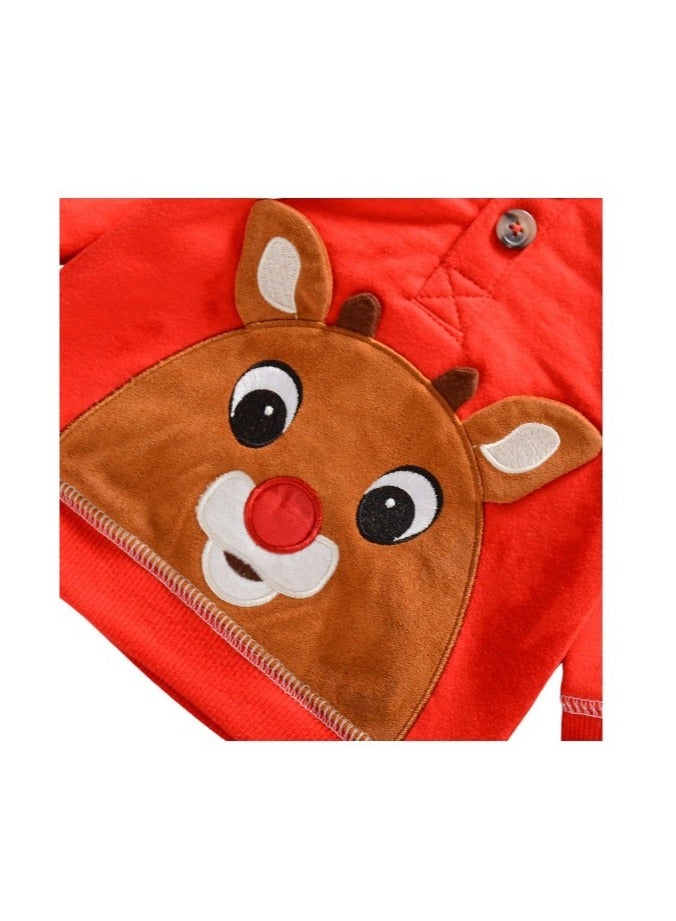 Bambimici Bambimici Animal Hoodie with Pyjama - Red  - Image 2