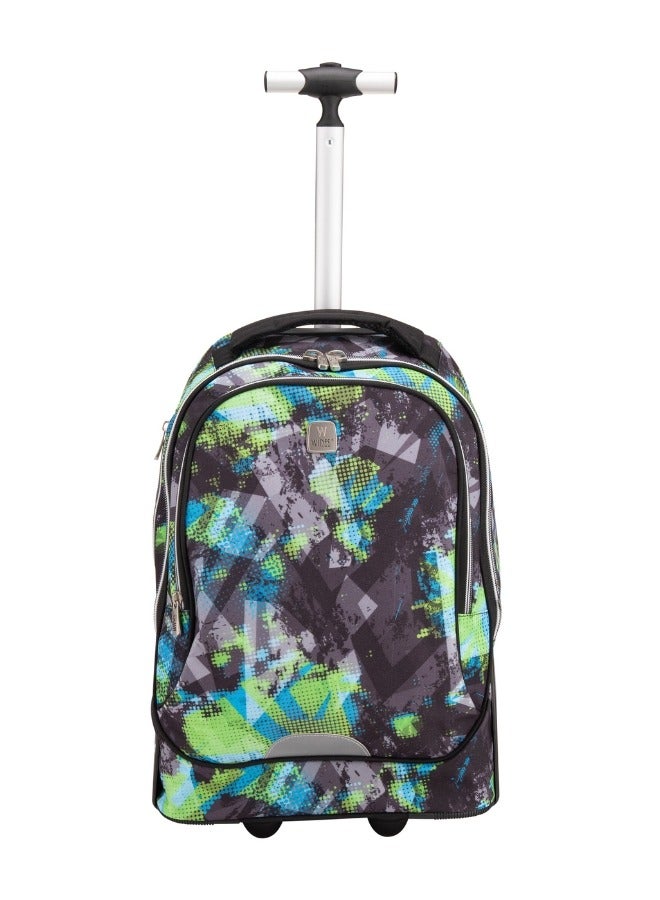 Wires 3 Piece Kids School Trolley Bag laptop compartment Big Wheels With Lunch bag & Pencil Case  - Image 3