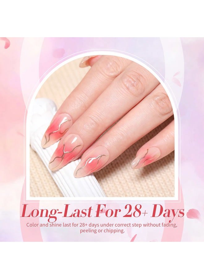 Born Pretty Jelly Gel Nail Polish Set Sheer Jelly Nude Pink Gel Polish Crystal Transparent Gel Polish Set Nail Art Varnish Manicure Collection Gift Set 7ML 6PCS - Image 5