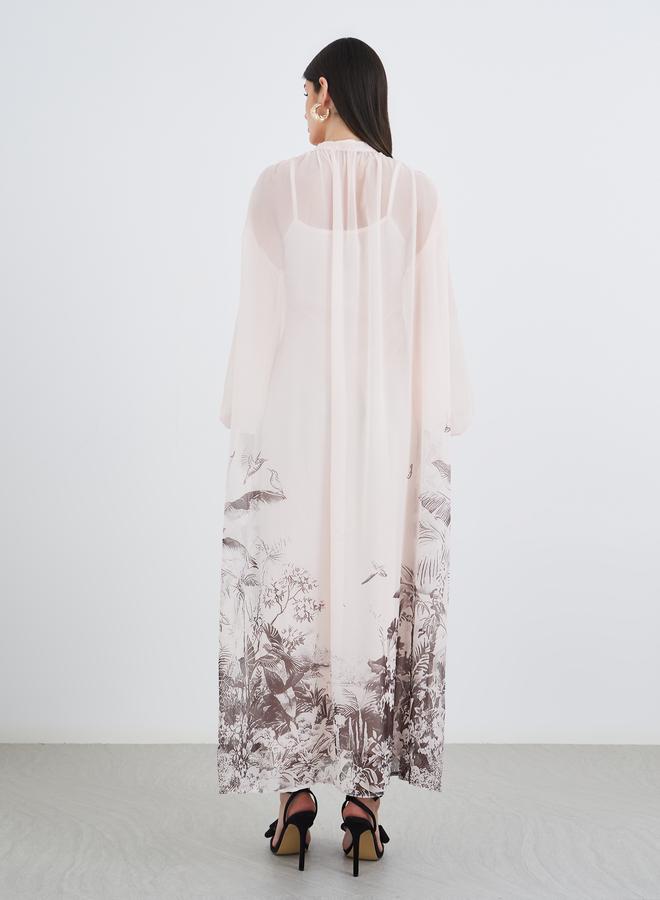 Styli Floral Printed Balloon Sleeves Shirt Midi Dress - Image 5