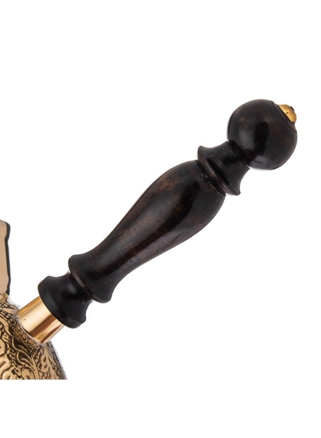 Dania ☕ Premium Golden Turkish Coffee Pot 🇮🇳 – 100 ml Capacity, Single Cup 🥄 Height 7 cm ✨ Hand-Engraved Design with Elegant Wooden Handle 🌿 - Image 5