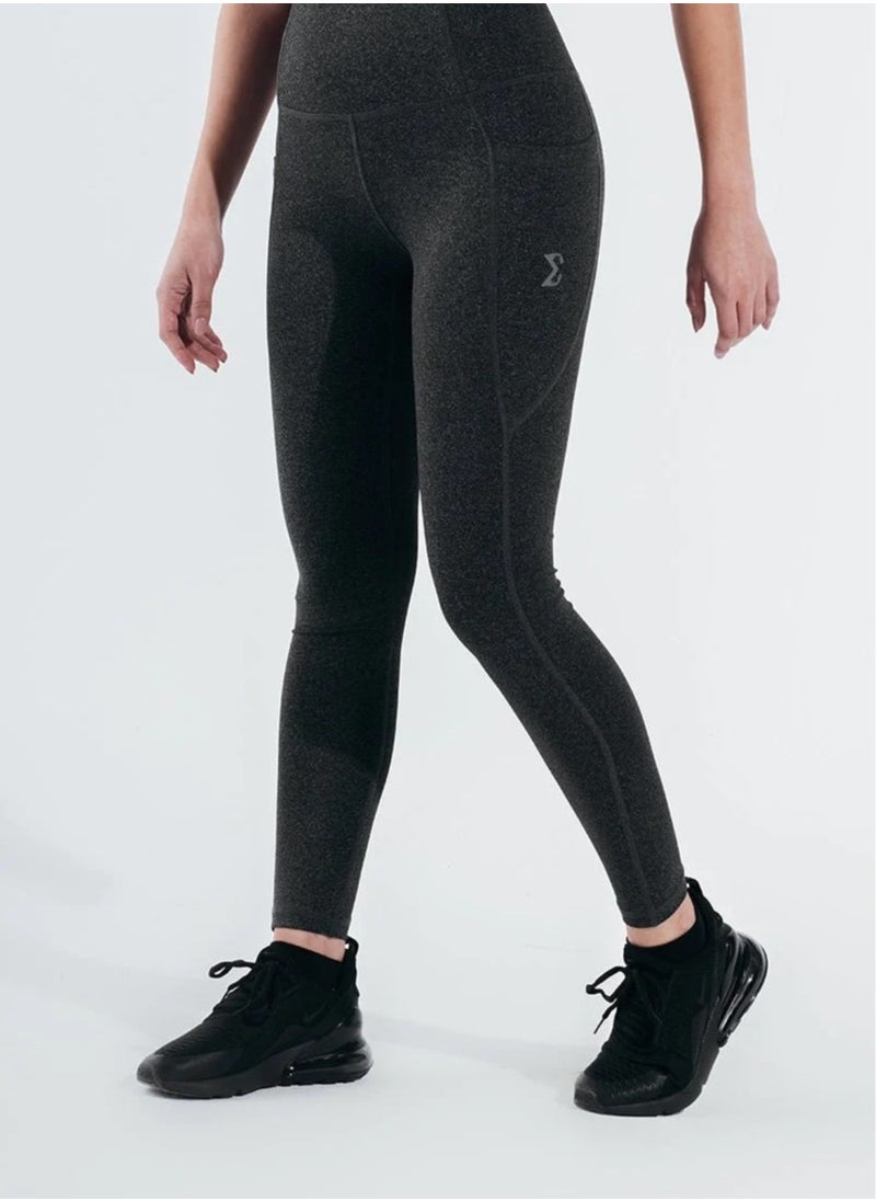 SIGMA FIT - Sigma Fit CHARCOAL CRUCIAL BASIC LEGGINGS - L ,Color: Black - Image 1