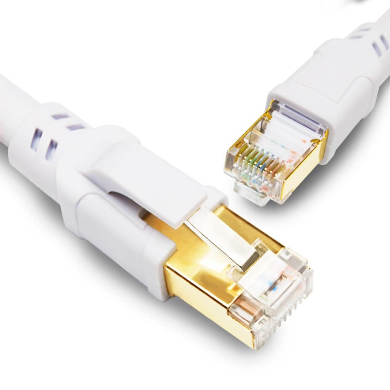 Yauhody CAT 8 Ethernet Cable 15FT High Speed CAT8 Cable 40Gbps 2000MHz Internet Network LAN Wire Cable Cord with RJ45 Connector for Gaming Router Modem PC Switch Laptop 05m15ftWhite - Image 2