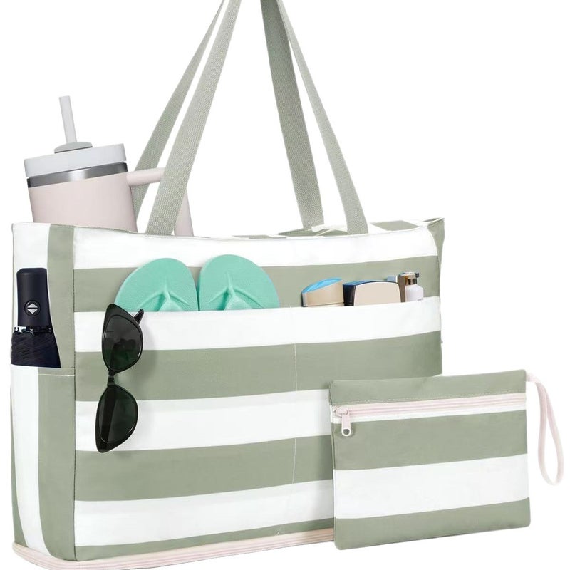 Multifunctional Beach Tote Bag Waterproof Sandproof 38L Large Capacity Travel Shoulder Bag - Image 5