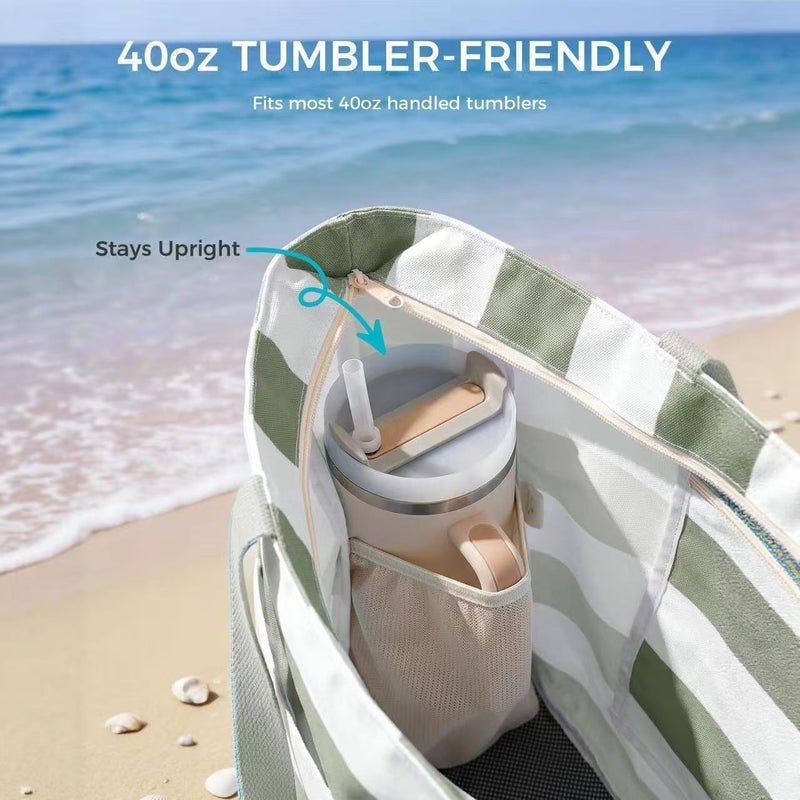 Multifunctional Beach Tote Bag Waterproof Sandproof 38L Large Capacity Travel Shoulder Bag - Image 4