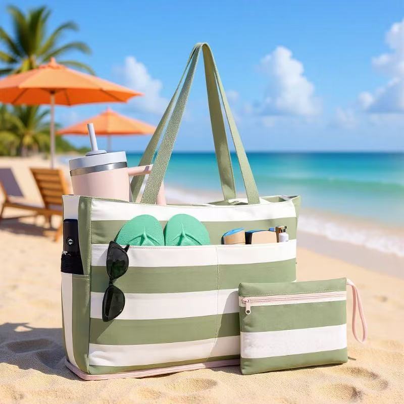 Multifunctional Beach Tote Bag Waterproof Sandproof 38L Large Capacity Travel Shoulder Bag - Image 1