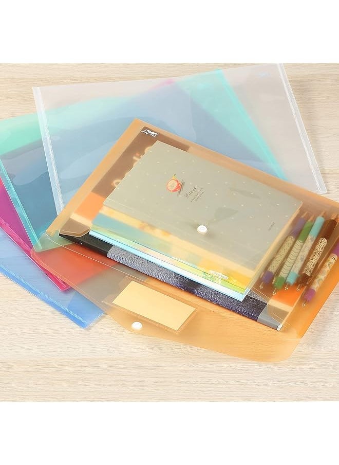 A4 Plastic Envelopes 5Pcs Plastic Pocket Folders Clear Document Folders Plastic File Folder With Label Pocket Snap Button Closure For School Home Office 5 Colors - pzsku/ZCA7B63E57DC0B1AE9F61Z/45/_/1740916176/bdc4accb-ec60-4bcb-8cb7-3ce6824ef249