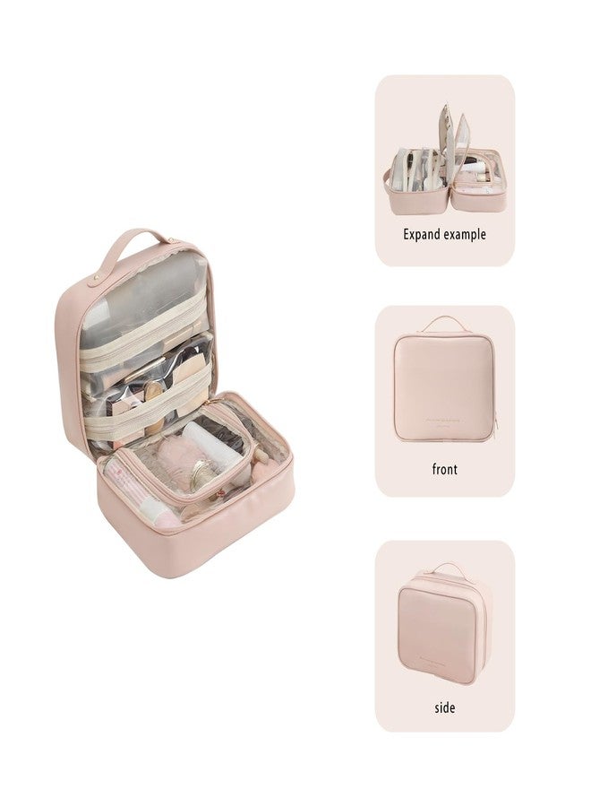 RIGHT AWAY Travel Toiletry Bag for Women, Portable Waterproof Makeup Bag Cosmetic Organizer for Full Sized Toiletries，Cosmetics and Travel-Size Accessories, Pink - Image 4