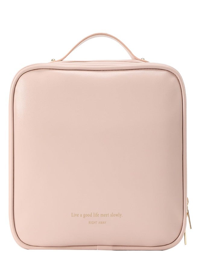 RIGHT AWAY Travel Toiletry Bag for Women, Portable Waterproof Makeup Bag Cosmetic Organizer for Full Sized Toiletries，Cosmetics and Travel-Size Accessories, Pink - Image 1