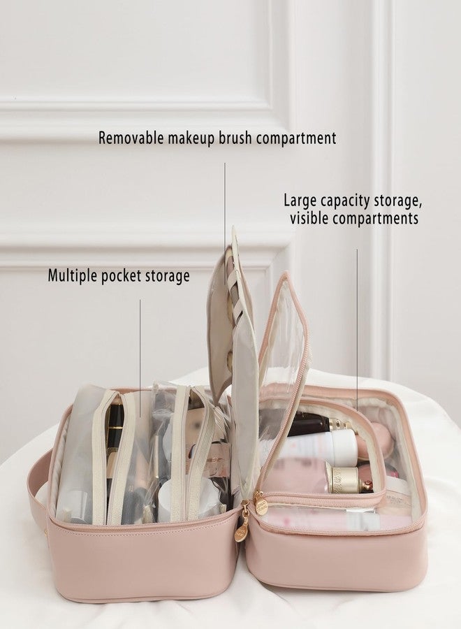 RIGHT AWAY Travel Toiletry Bag for Women, Portable Waterproof Makeup Bag Cosmetic Organizer for Full Sized Toiletries，Cosmetics and Travel-Size Accessories, Pink - Image 5