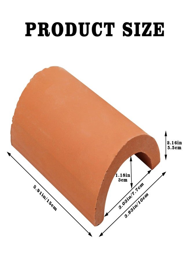 Neeenn 2 Pack Reptile Hide Cave, Natural Terracotta Lizard Habitat Hideout, Bearded Dragon Food Bowl, Tank Terrarium & Aquarium Decor Accessories for Hermit Crab Leopard Gecko Snake Spider Hamster Turtle - Image 2
