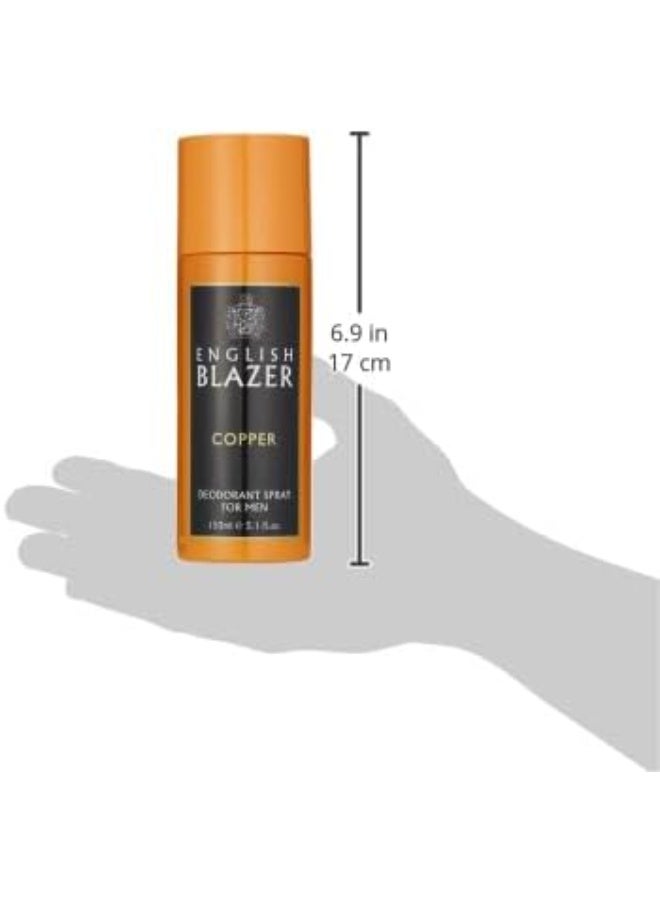 English Blazer Copper Body Spray for Men, 150 ml - Image 2