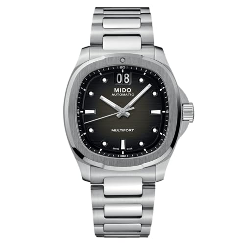 MIDO Multifort TV Big Date - Swiss Automatic Watch for Men - 40mm Case - Grey Dial - Stainless Steel Bracelet - M0495261108100 - Image 3