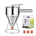 choxila choxila Choxila 40oz Pancake Batter Dispenser, Stainless Steel 4 Caliber Funnel Cake Dispenser with Stand Great for  - Image 2