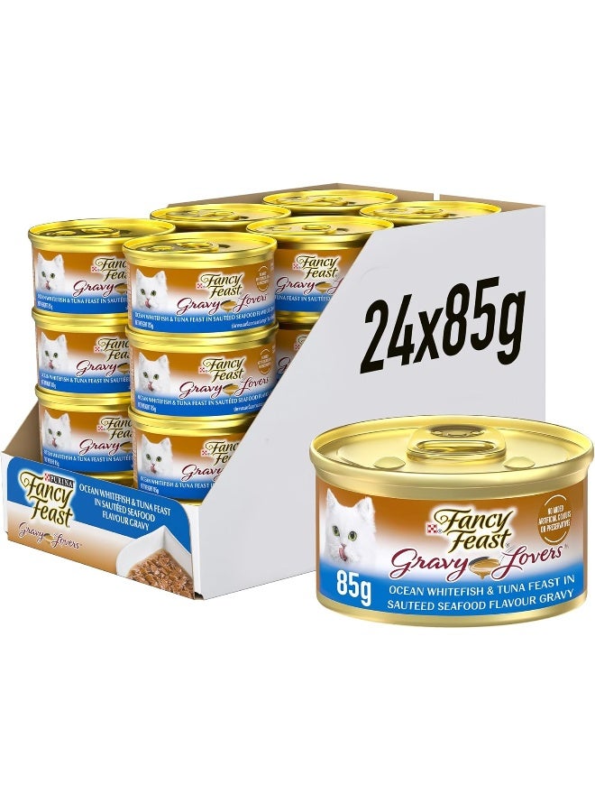 Fancy Feast Purina Gravy Lover Tuna Wet Cat Food 85g (Pack of 24) - Image 1