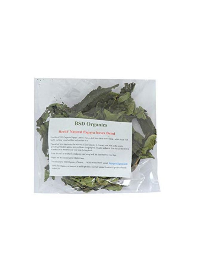 BSD Organics Herby Natural Papaya Leaves Dried/Papita Patta/Pappali Ilai For Tea, Juice, Skin Care, Hair Care And More-200 Grams  - Image 1