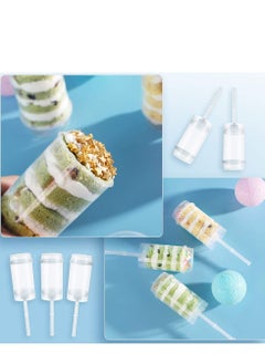 KASTWAVE 40pcs Push Up Cake Shooter Round Shaped Push Pops Plastic Cake Containers Pusher Clear Cake Mold with Lids for Bakery Kitchen Home  - Image 4