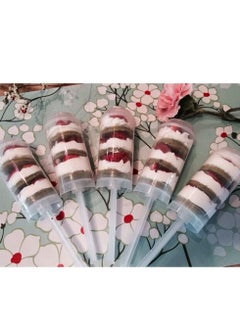 KASTWAVE 40pcs Push Up Cake Shooter Round Shaped Push Pops Plastic Cake Containers Pusher Clear Cake Mold with Lids for Bakery Kitchen Home  - Image 2