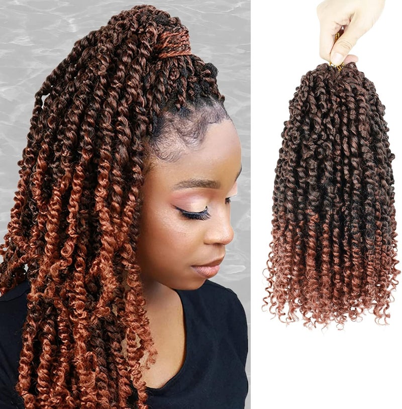 NAYOO Passion Twist Hair - 8 Packs 12 Inch Passion Twist Crochet Hair For Women, Crochet Pretwisted Curly Hair Passion Twists Synthetic Braiding Hair Extensions (12 Inch 8 Packs, T350) - Image 1