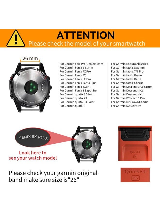 Zspoly 26mm Nylon Stretchy Strap for Garmin Fenix 8 51mm/6x/5x/7x Wristband, Soft Fabric with Mechanic Style Parachute Closure Band for Garmin Fenix 5X Plus/6X Pro/3/3 HR/Descent MK1/Mk2/Enduro - Image 5