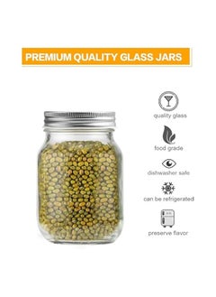 erorex 4 Pack Wide Mouth Mason Jars 16oz Glass Canning Jars with Airtight Lids and Bands for Preserving, Jam, Honey, Jelly, Wedding Favors, Sauces, Meal Prep, Overnight Oats, Salad, Yogurt  - Image 2