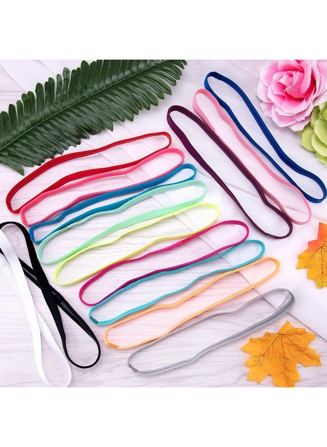 Duufin 20 Pieces Non-Slip Elastic Headbands Workout Headband Colorful Sweatband Fashion Yoga, Running Sport Headbands for Women, Men and Girls, 14 Colors - Image 4