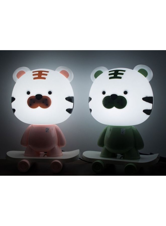 Children's Dimming Cartoon Tiger Table Lamp Warm Light Pupils Eye Protection LED Plug-in Bedside Bedroom Lamp, Green - Image 5