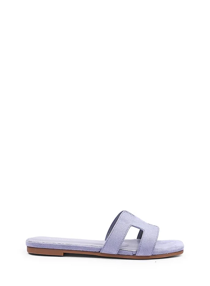 Womens H suede slip-on flat Sandal