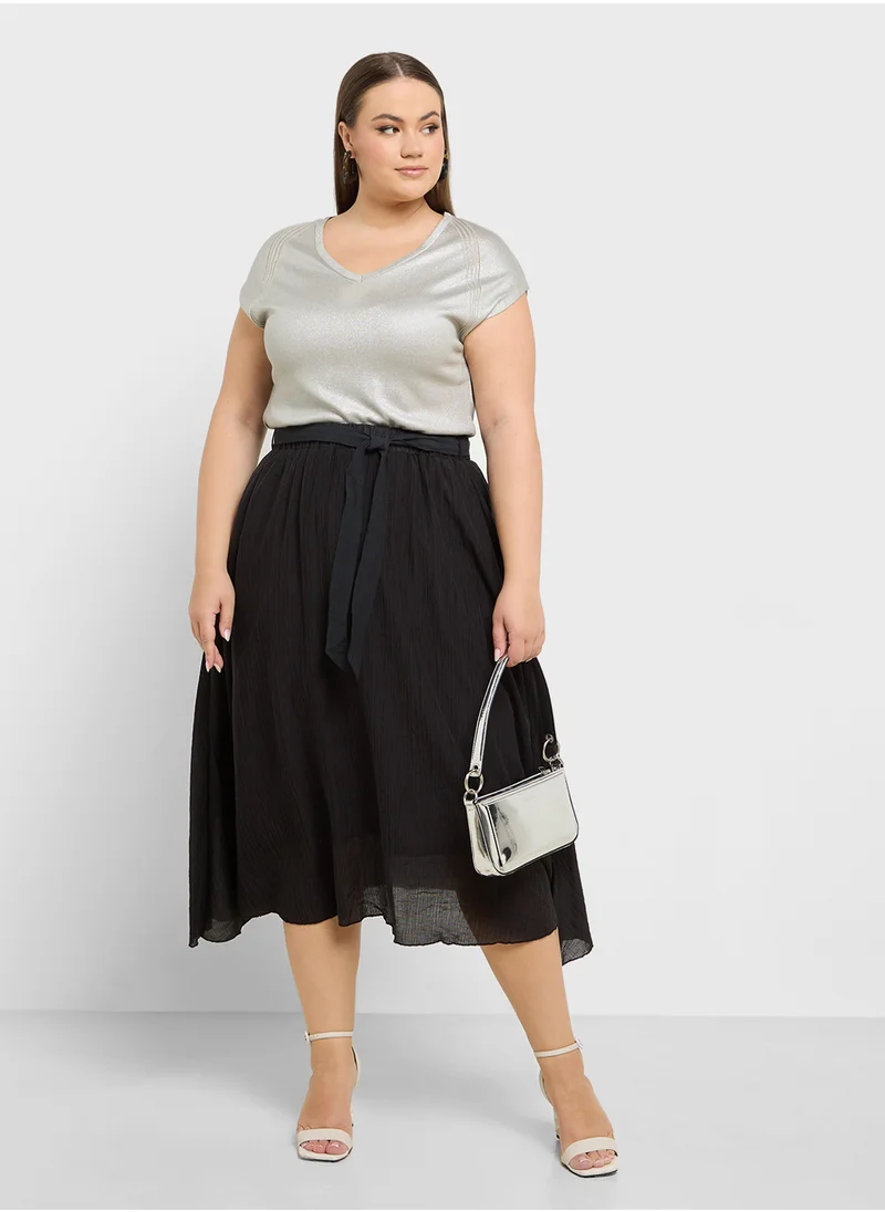 Ella Plus Pleated Skirt