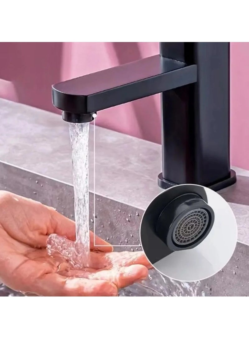 ارواق حنفية حمام سوداء عصرية - خلاط ساخن وبارد، حنفية حوض مربعة مثبتة على السطح للحوض أو حوض الاستحمام - Image 2