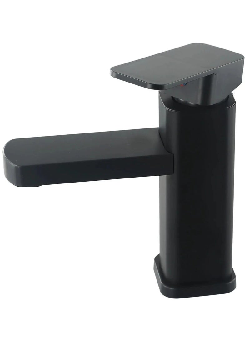 ارواق حنفية حمام سوداء عصرية - خلاط ساخن وبارد، حنفية حوض مربعة مثبتة على السطح للحوض أو حوض الاستحمام - Image 5