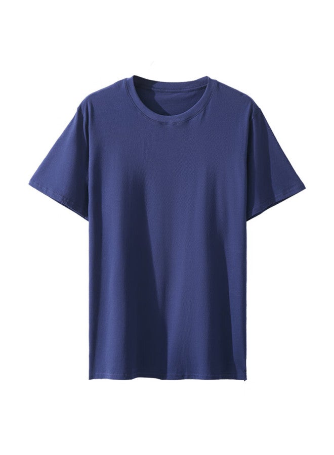 Your Sun Yiershuang Men's Summer Thin Cotton Short Sleeve T-shirt Casual Solid Color Breathable Sleepwear Top - Image 2
