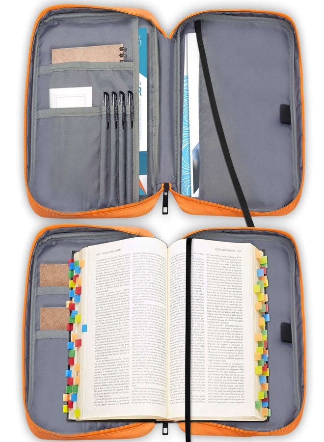 GUEER Bible Cover for Women, Bible Holder, Bible Cover Carrier Carrying Organizer Bag, Zipper and Pockets for Standard Size Bible, Gift for Women(HERorange) - Image 4
