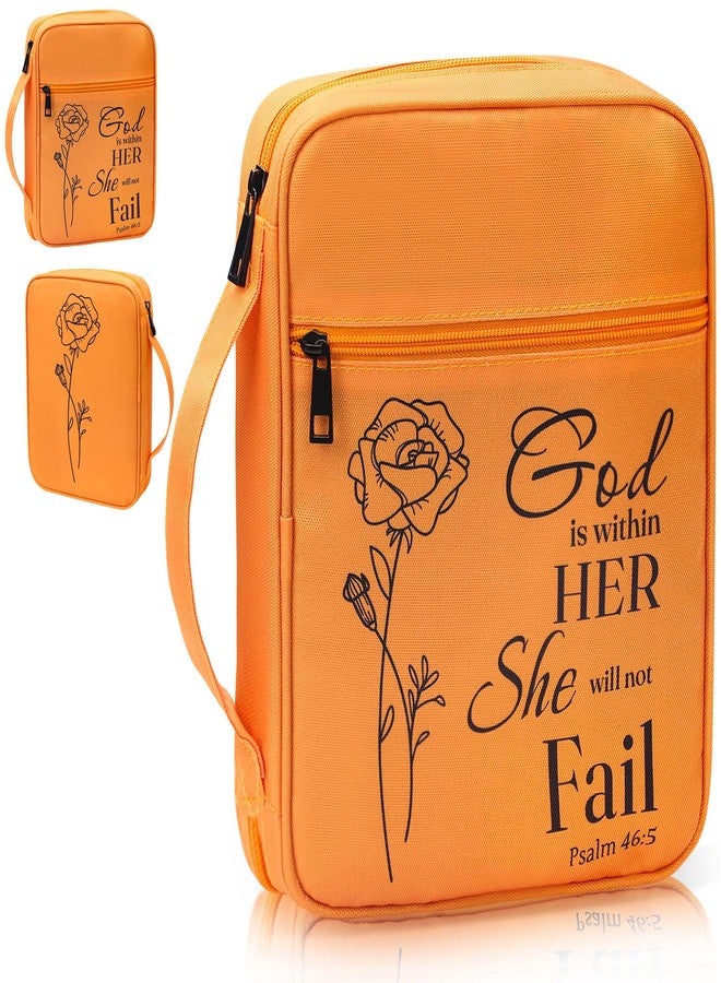 GUEER Bible Cover for Women, Bible Holder, Bible Cover Carrier Carrying Organizer Bag, Zipper and Pockets for Standard Size Bible, Gift for Women(HERorange) - Image 1