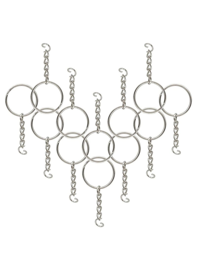 Generic 100 Pack Bulk Keyring Set Split Key Chain Rings with 1 inch Large Chains Heavy Duty Metal Keychain Ring Easy to Use Open Jump Rings Strong Small Round DIY Jewelry Making Keyrings Kit  - Image 3