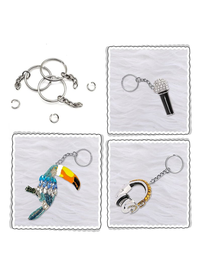 Generic 100 Pack Bulk Keyring Set Split Key Chain Rings with 1 inch Large Chains Heavy Duty Metal Keychain Ring Easy to Use Open Jump Rings Strong Small Round DIY Jewelry Making Keyrings Kit  - Image 4