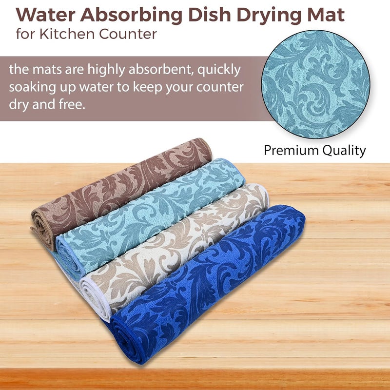 sakoraware Super Absorbent Wet Utensils Water Draining Microfiber Dish Drying Mat (50x90cm, XXL Size, Multicolor)| Non-Slip |Quick Dry Splash Proof Placemat for Kitchen Sink Countertop |Reversible - Image 4